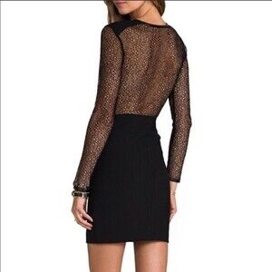 Robert Rodriguez Lace Sleeves Scoop Neck Mini LBD